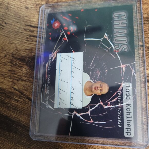 2024 Historic Autographs Chaos 2 Handwriting Todd Kohlhepp Relic 5-8-2020 Police - Picture 3 of 4
